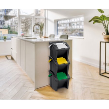 CEP Système de tri des déchets "Tower", 30 litres, lot de 3