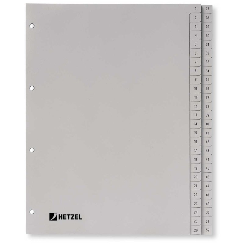 Rexel PP Dividers, grey, numerical