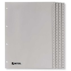 Rexel Index A4 en polypropylène 1-100 coloris gris