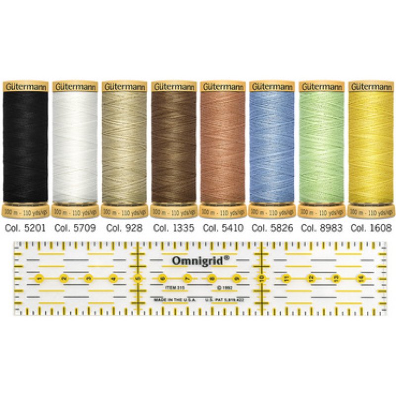 Gütermann Set de fils de couture, 8 bobines règle