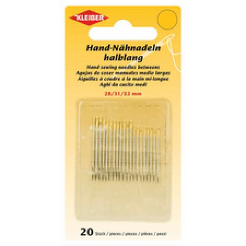 KLEIBER Set d'aiguilles à coudre main, 20 pièces, mi-long