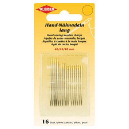 KLEIBER Set d'aiguilles à coudre à la main, 16 pièces, long