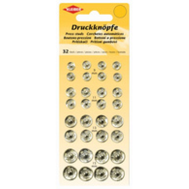 KLEIBER Bouton pression, métal, différentes tailles, noir