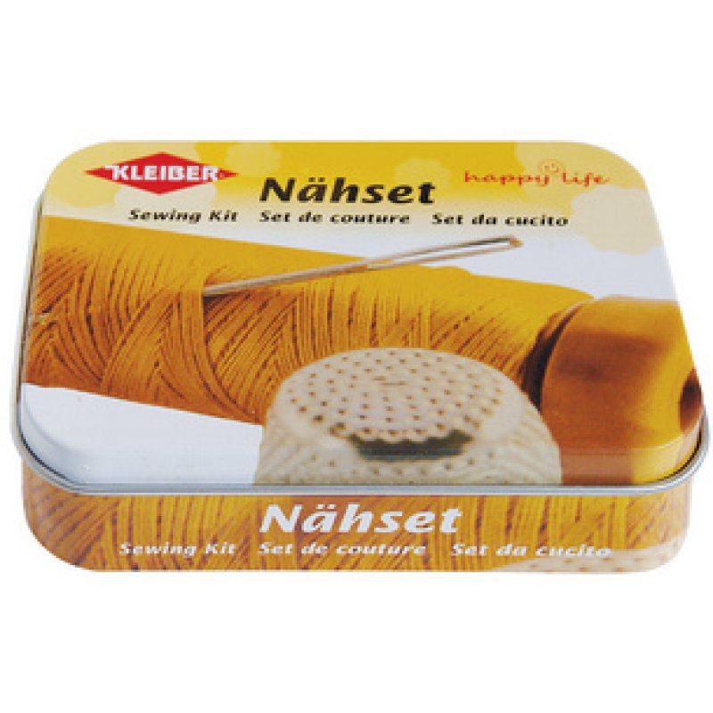 KLEIBER Nécessaire de couture, en boîte métal, jaune