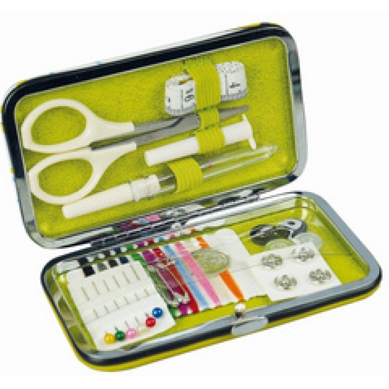 KLEIBER Etui de couture de voyage "Design", 24 pièces, blanc