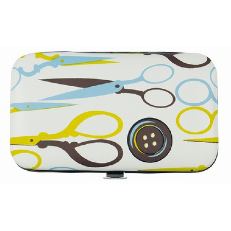 KLEIBER Etui de couture de voyage "Design", 24 pièces, blanc