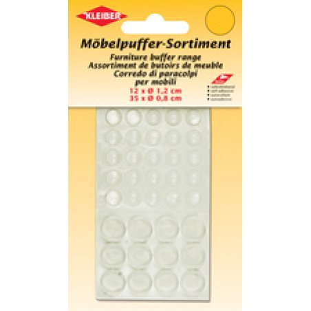 KLEIBER Assortiment de butoirs de meuble, transparent