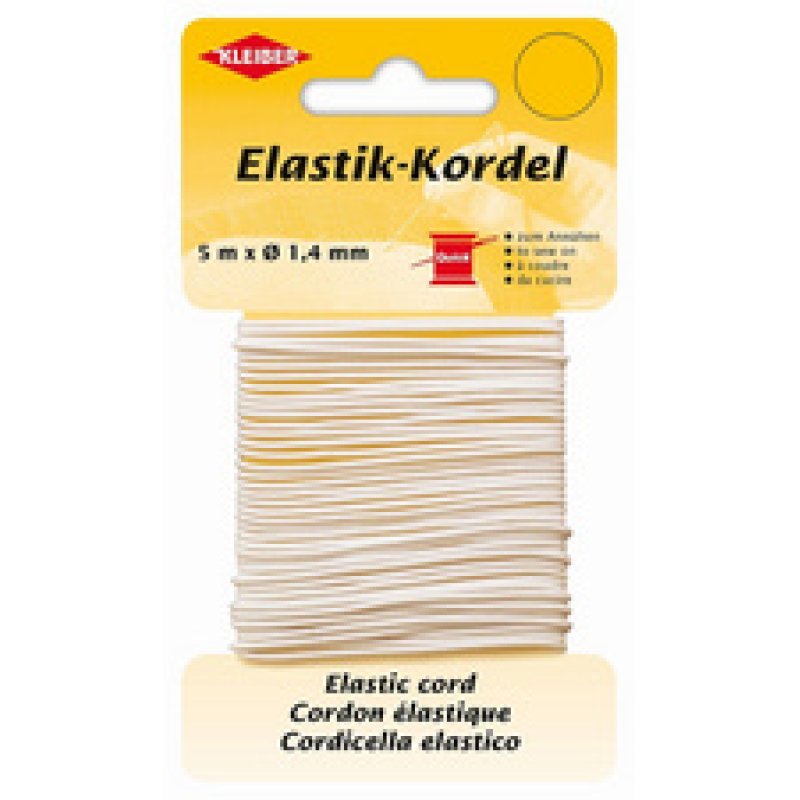 KLEIBER Cordon élastique, 1,4 mm x 5 m, blanc