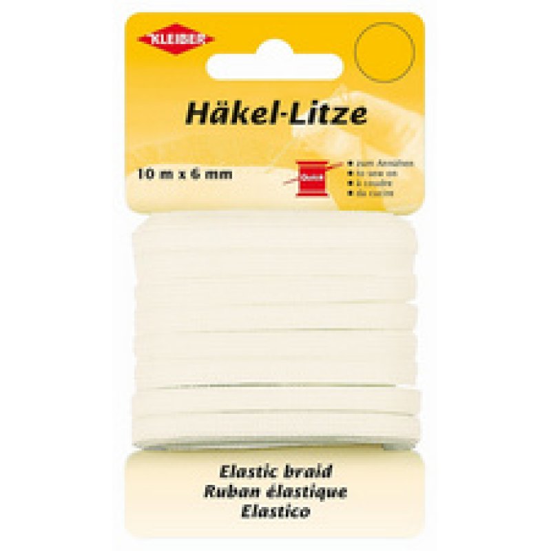 KLEIBER Ruban élastique, 6 mm x 10 m, blanc