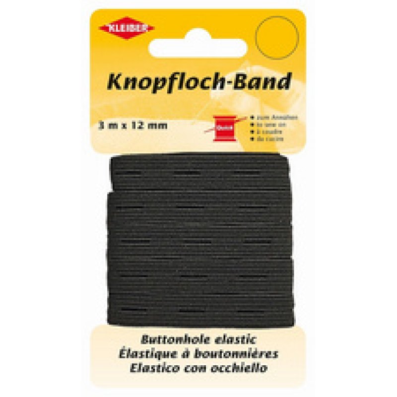 KLEIBER Elastique à boutonnières, 12 mm x 3 m, blanc