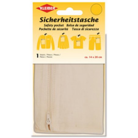 KLEIBER Poche de sécurité anti-vol, 140 x 200 mm, écru