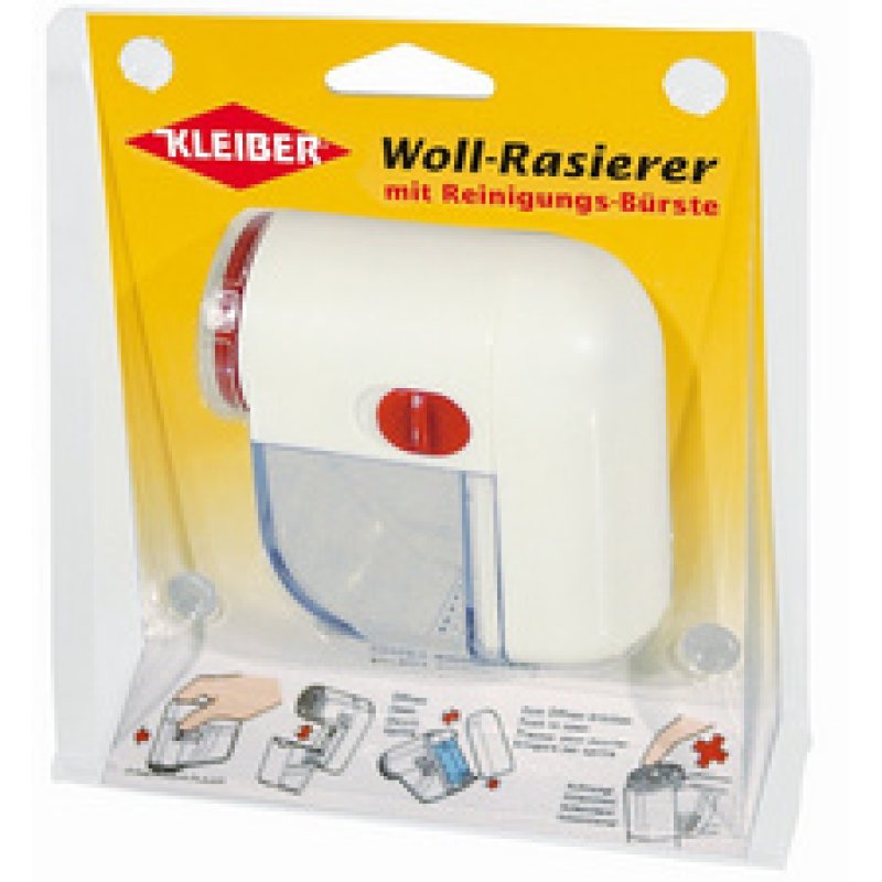 KLEIBER Mini rasoir anti-peluches, sans câble, blanc/rouge