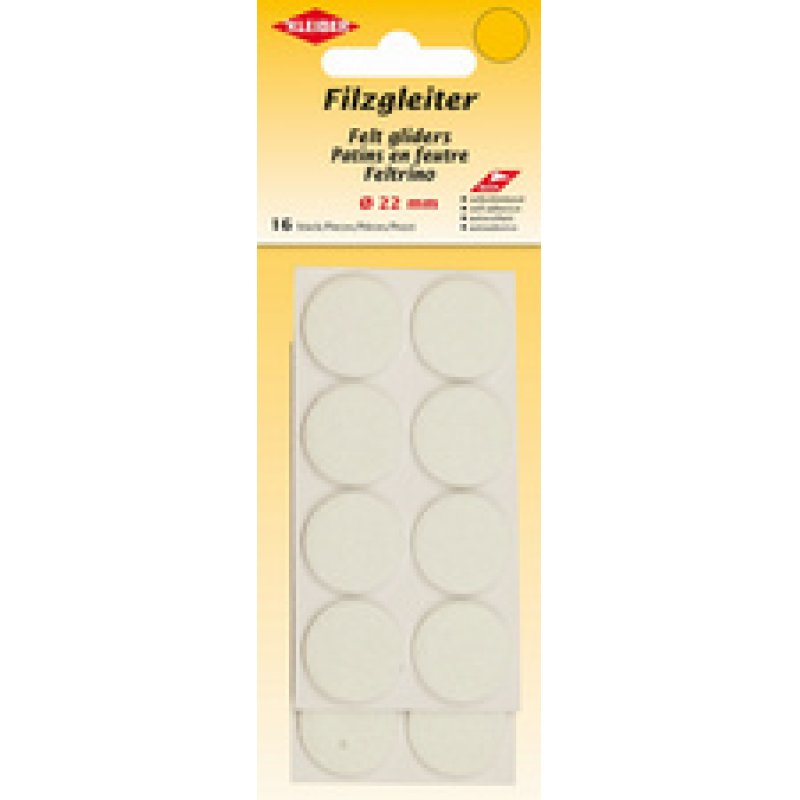 KLEIBER Patins en feutre, diamètre : 22 mm, noir