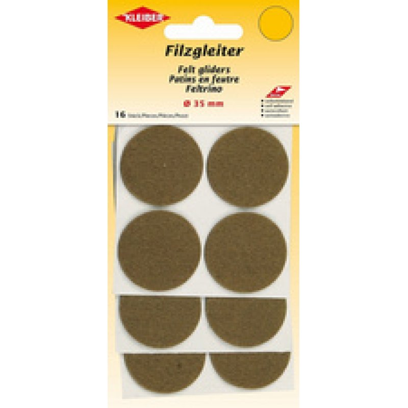 KLEIBER Patins en feutre, diamètre : 22 mm, blanc