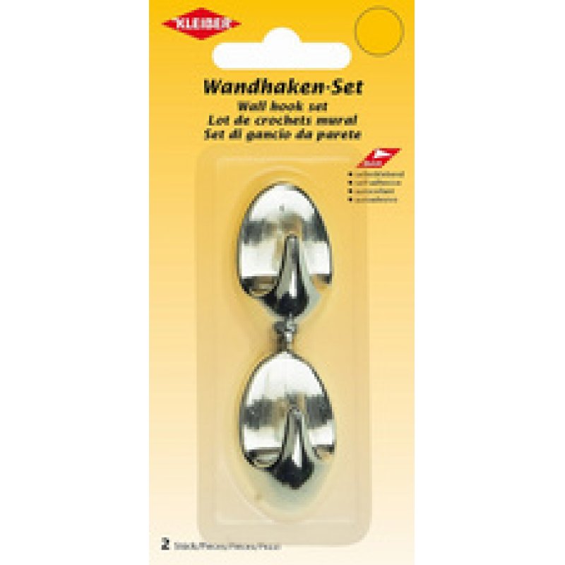 KLEIBER Crochet mural, plastique, petit, argent