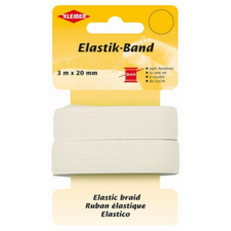 KLEIBER Ruban élastique, 3 m x 20 mm, blanc