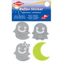 KLEIBER Sticker réfléchissant "Fantôme & lune", argent/jaune