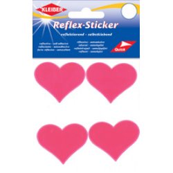 KLEIBER Sticker réfléchissant "Coeurs", rose fluo