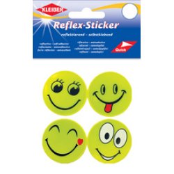 KLEIBER Sticker réfléchissant "Happy Face", jaune