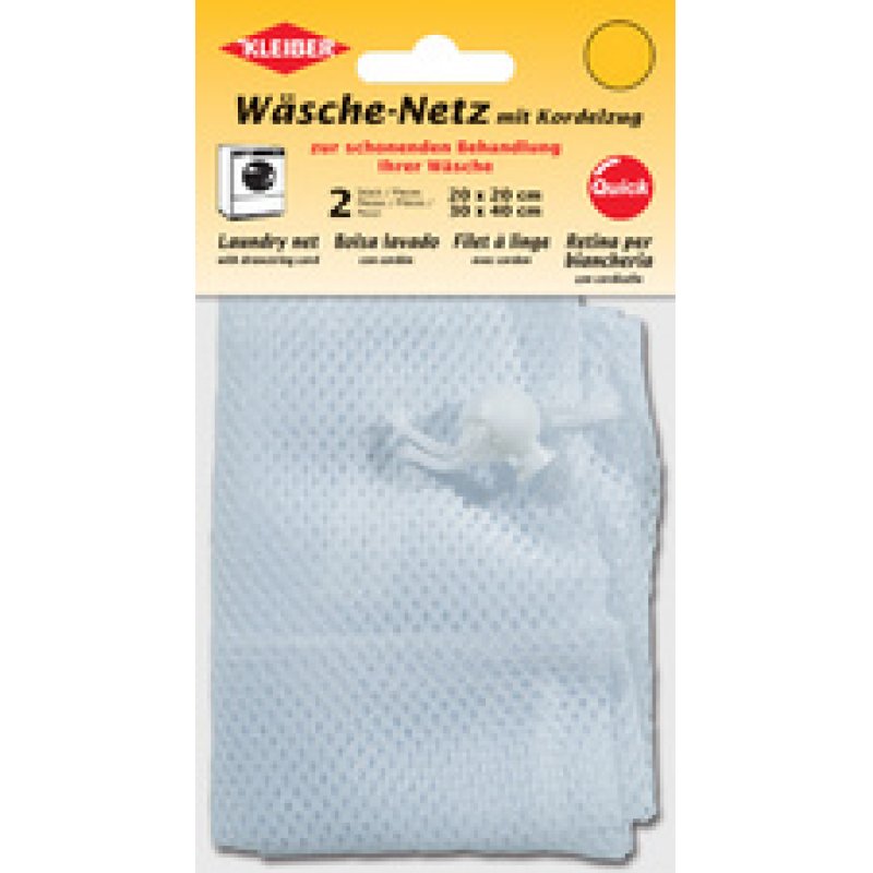 KLEIBER Set de 2 filets à linge, à cordon de serrage, blanc