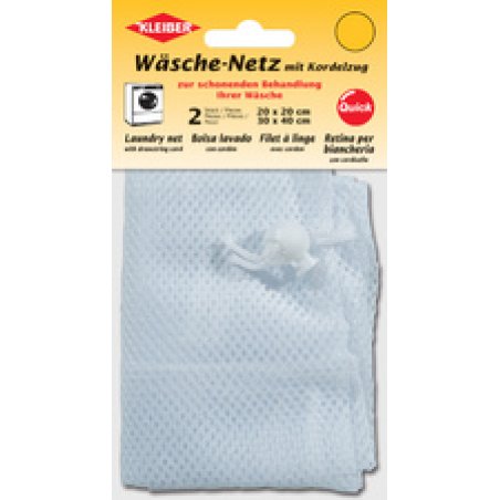 KLEIBER Set de 2 filets à linge, à cordon de serrage, blanc