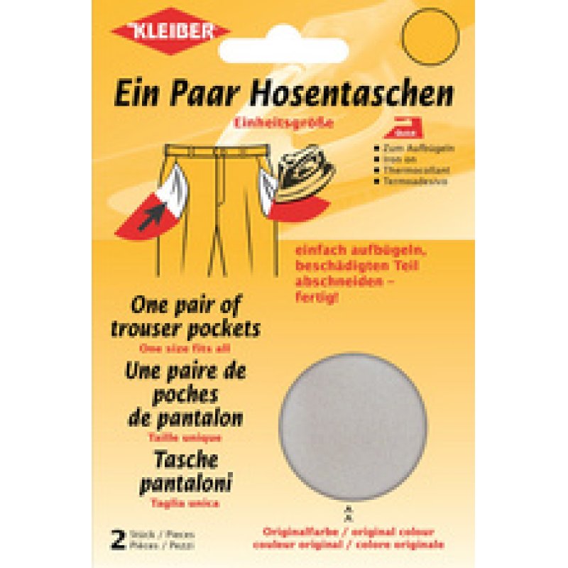 KLEIBER Poche de remplacement de pantalon, paire, gris clair
