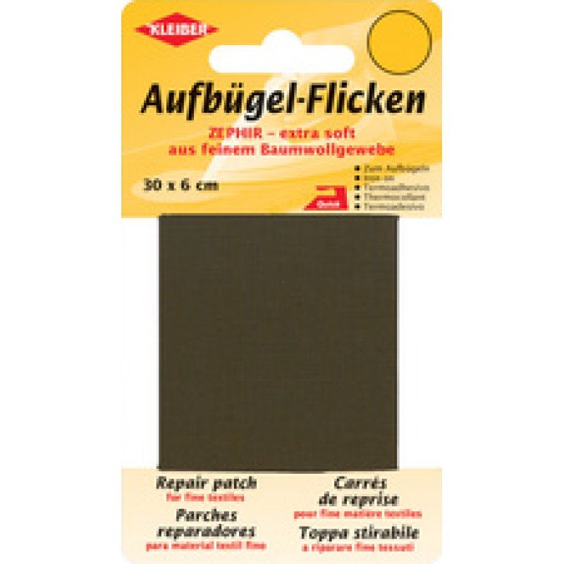 KLEIBER Patch thermocollant Zephir, 300 x 60 mm, gris foncé