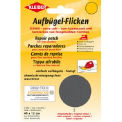 KLEIBER Patch thermocollant Zephir, 400 x 120 mm, gris foncé