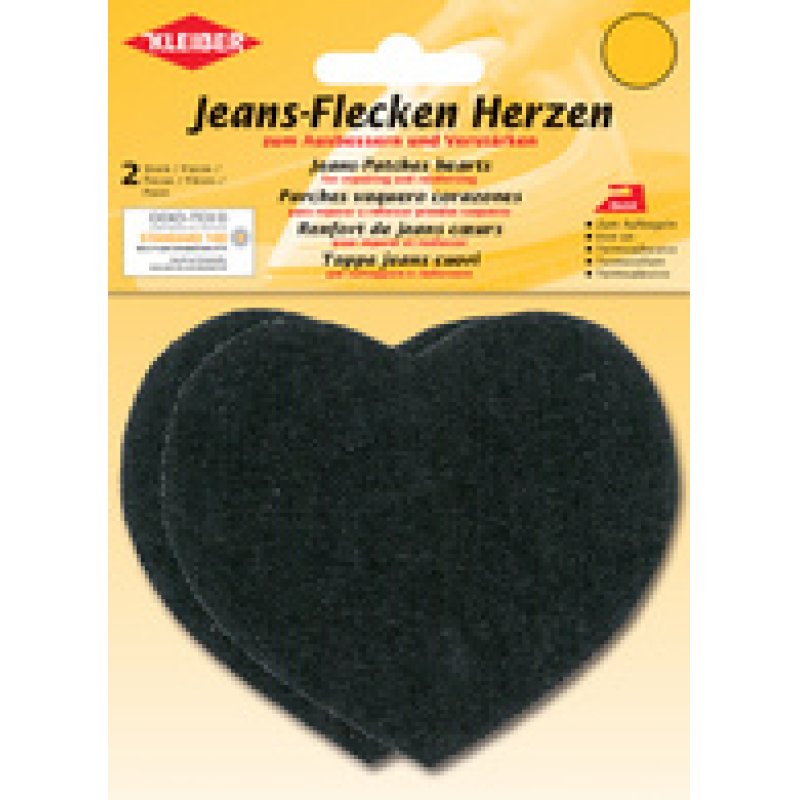 KLEIBER Patch thermocollant pour jeans Coeur, bleu moyen