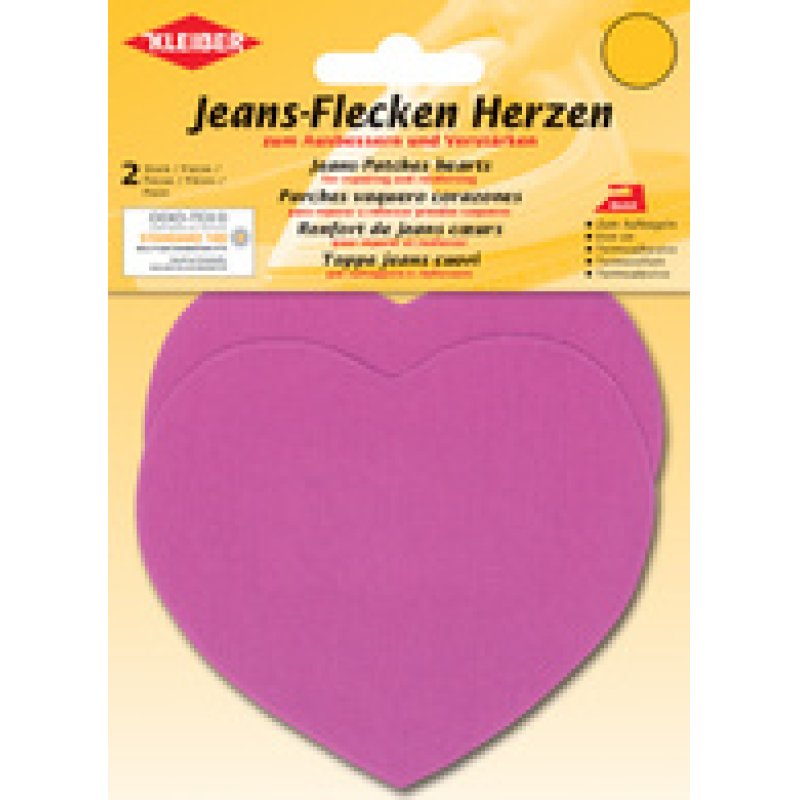 KLEIBER Patch thermocollant pour jeans Coeur, bleu moyen