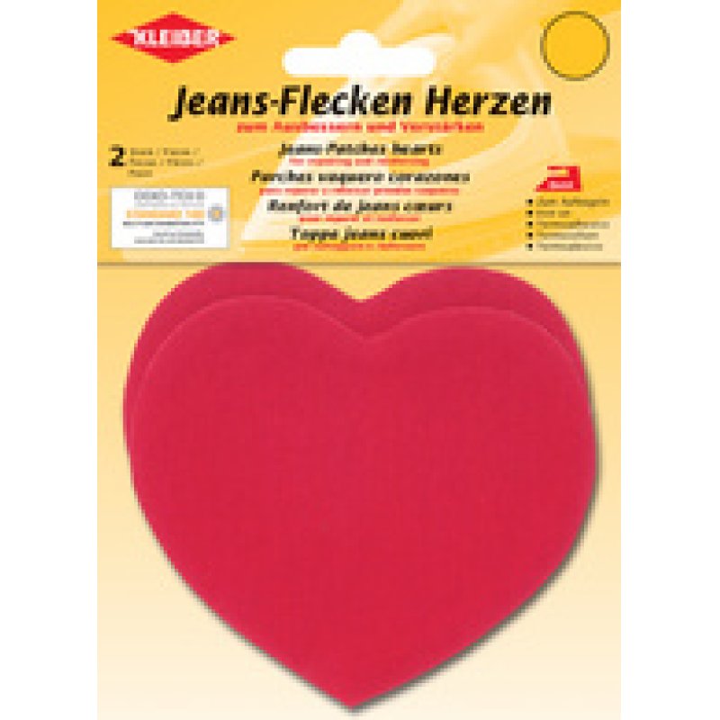 KLEIBER Patch thermocollant pour jeans Coeur, rouge