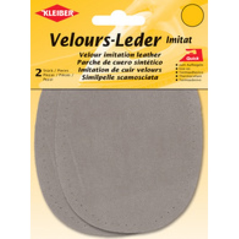 KLEIBER Patch thermocollant en velours, ovale, olive
