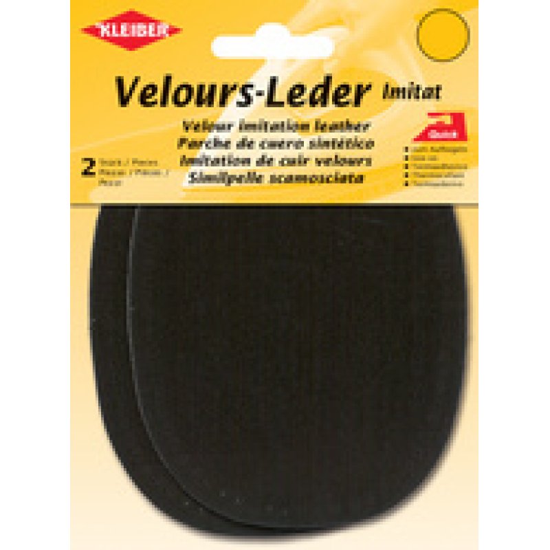 KLEIBER Patch thermocollant en velours, ovale, olive
