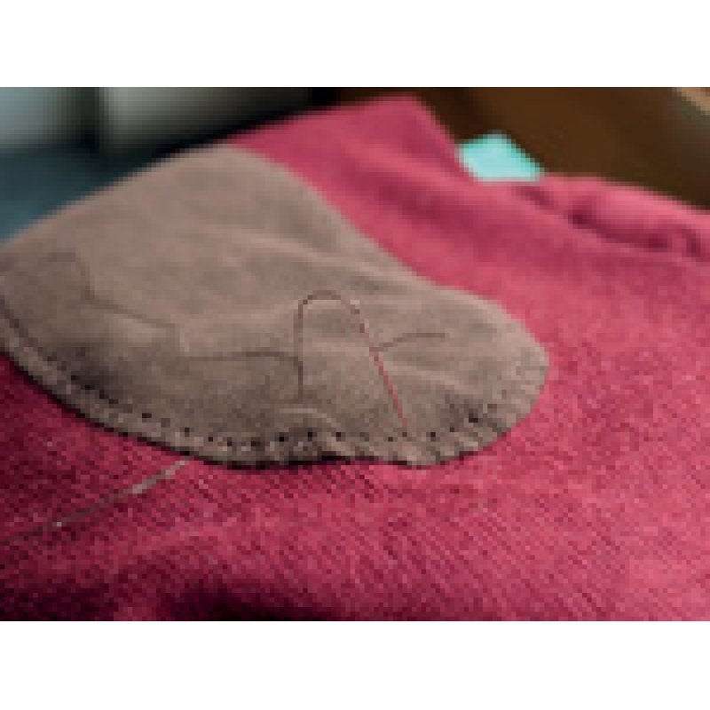 KLEIBER Patch thermocollant en velours, ovale, gris clair