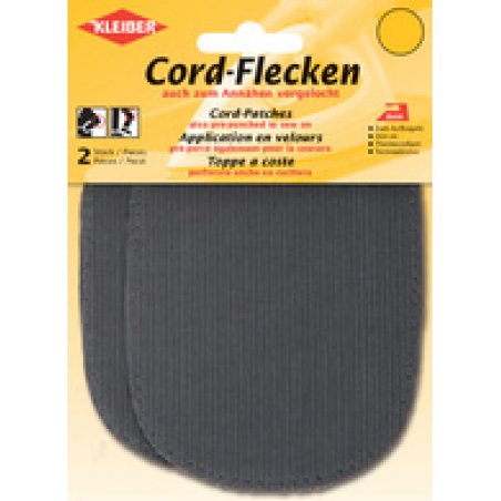 KLEIBER Patch thermocollant en velours côtelé, bleu