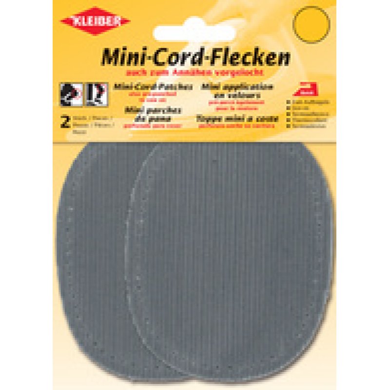KLEIBER Mini patch thermocollant, fin velours côtelé, brun