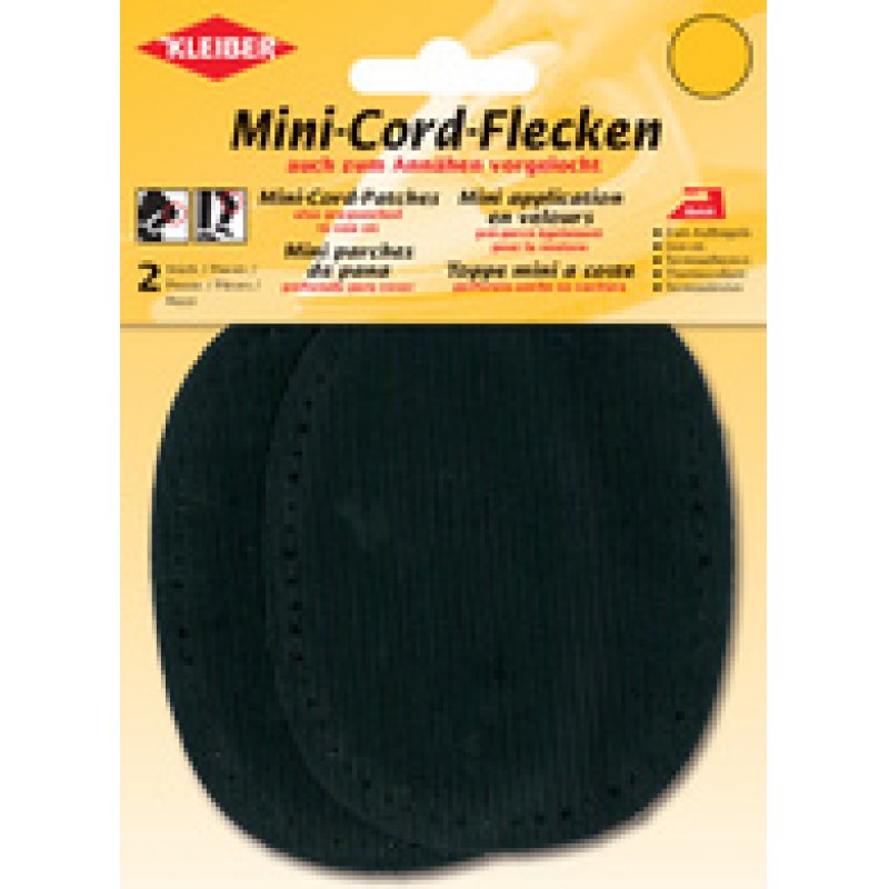 KLEIBER Mini patch thermocollant, fin velours côtelé, brun
