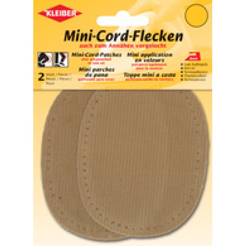 KLEIBER Mini patch thermocollant, fin velours côtelé, vert