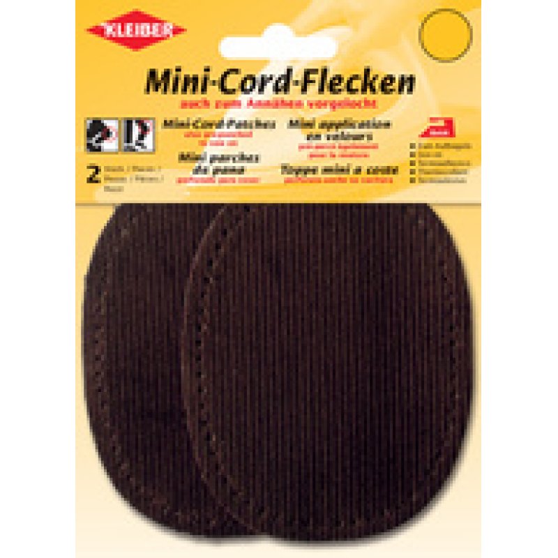KLEIBER Mini patch thermocollant, fin velours côtelé, rouge