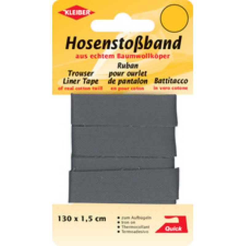 KLEIBER Ruban pour ourlet de pantalon, 1300 mm, gris foncé