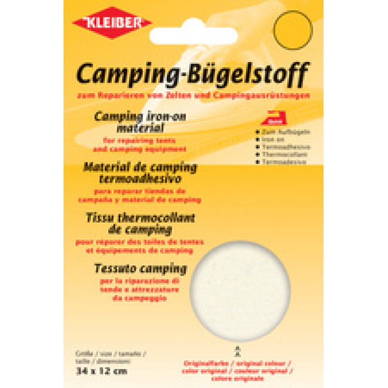 KLEIBER Tissu thermocollant de camping, 340 x 120 mm, gris