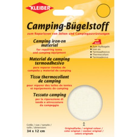 KLEIBER Tissu thermocollant de camping, 340 x 120 mm, gris