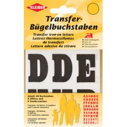 KLEIBER Lettres de transfert thermocollantes, 35x30 mm, noir
