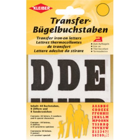 KLEIBER Lettres de transfert thermocollantes, 35x30 mm, noir