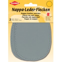 KLEIBER Patch en cuir nappa, 125 x 100 mm, gris clair