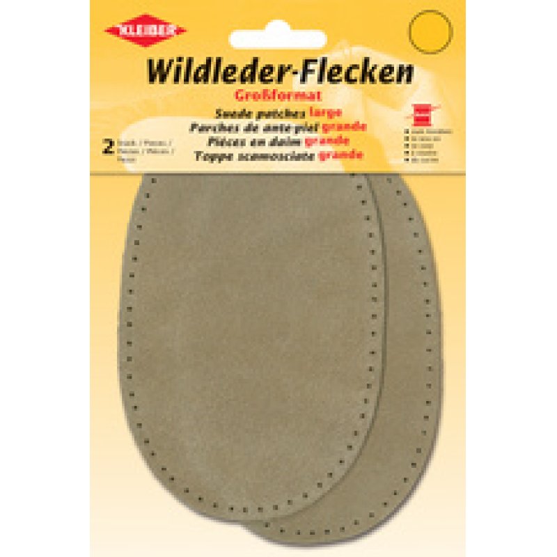 KLEIBER Patch à coudre en daim, 155 x 100 mm, gris