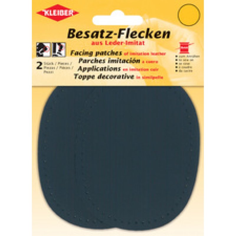 KLEIBER Patch à coudre ovale, 110 x 85 mm, noir