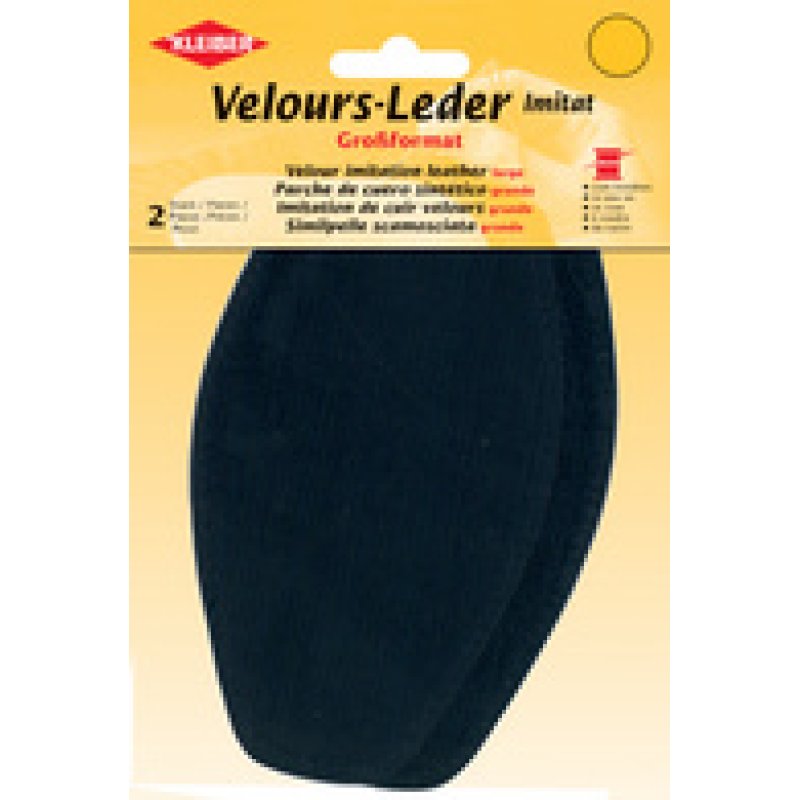 KLEIBER Patch imitation cuir velours, 185x95 mm, noir
