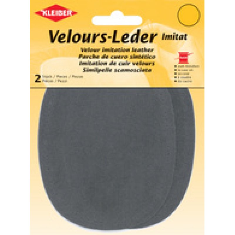 KLEIBER Patch imitation cuir velours, 130x100 mm, bleu foncé