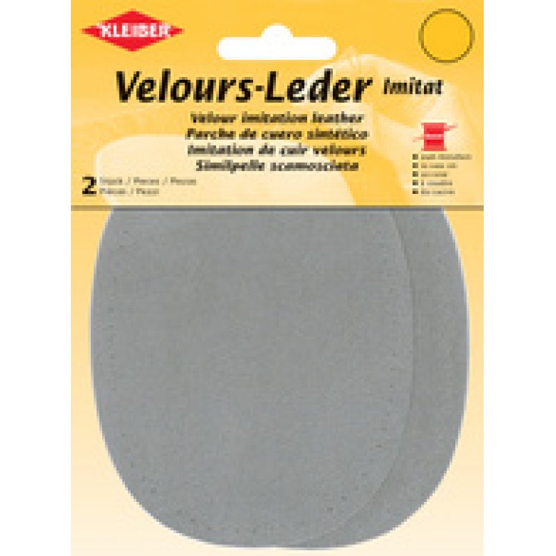 KLEIBER Patch imitation cuir velours, 130x100 mm, taupe